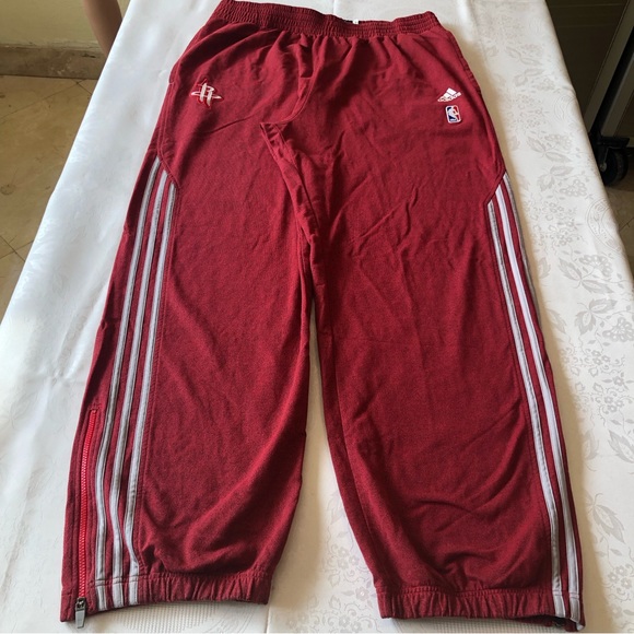 adidas Other - Adidas NBA Men’s Size 2XL Red Sweatpants Elastic Waist 2” + Length 3 Stripes